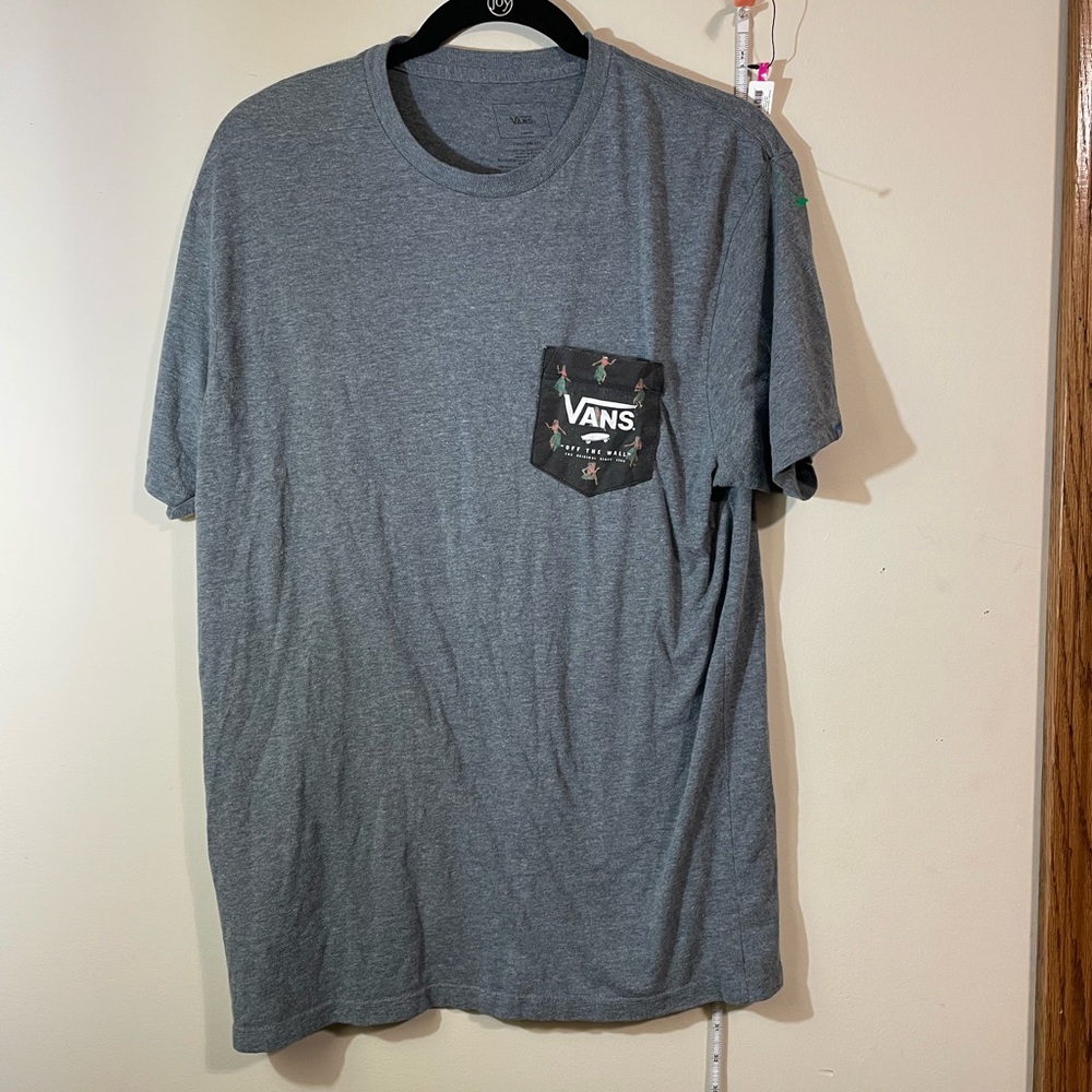 Vans Men’s T-shirt Large Off the Wall Hula‎ Girl pocket Tee. Green/blue